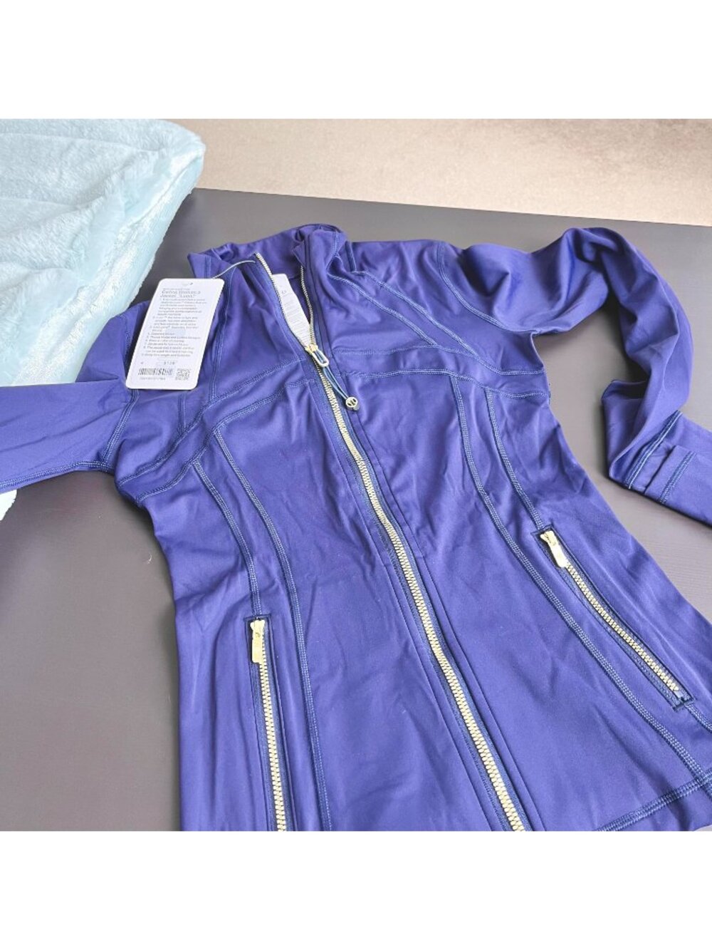 Lululemon | Define Jacket Size 4 in Blue-Lavender with Gold trim